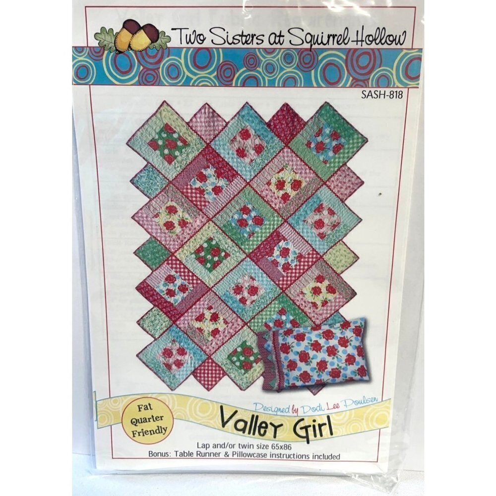 Sisters at Squirrel Hollow Fat Quarter Valley Girl Lap or Twin Blanket